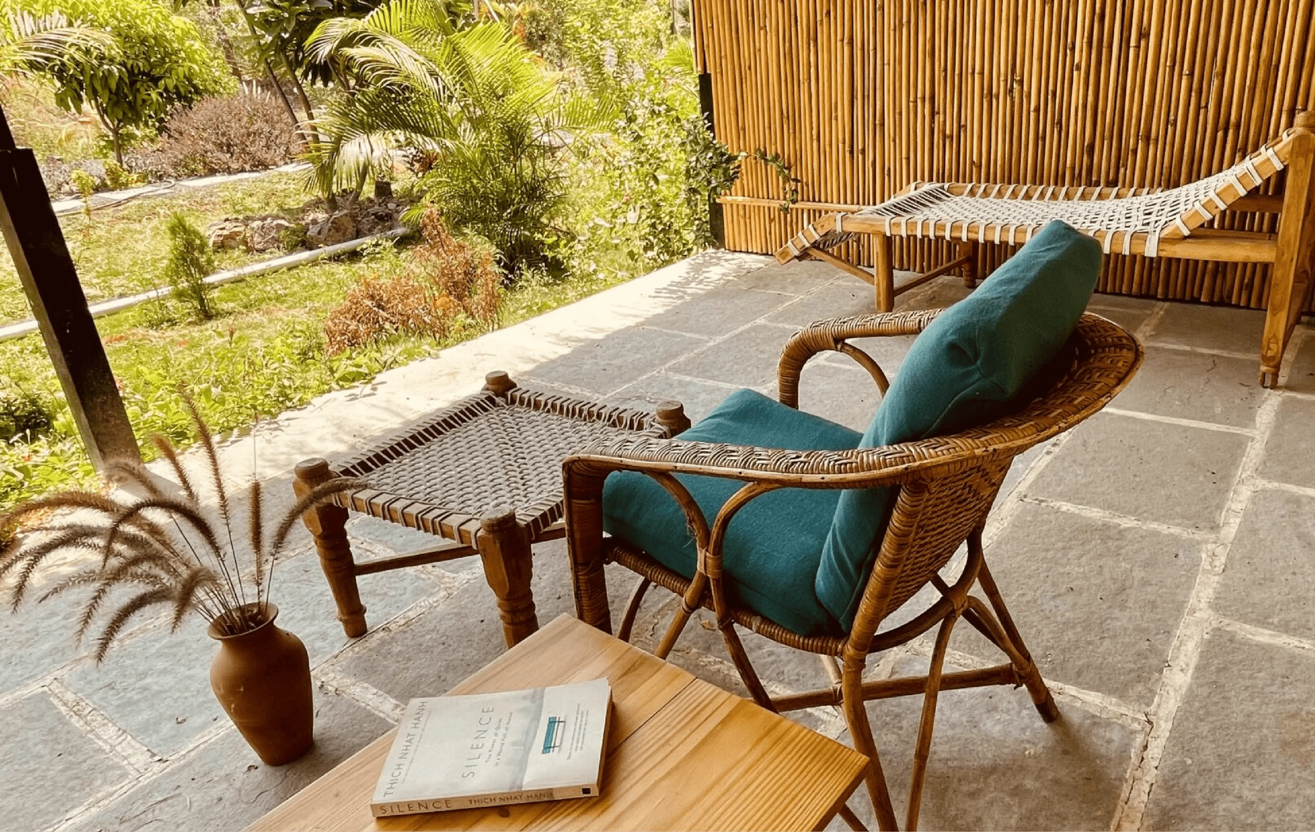 dhyaana farms out seating and chilling area